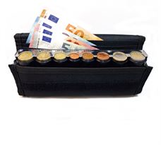 Εικόνα της EUROCASH 01 - Επαγγελματικό πορτοφόλι και κερματοθήκη εισπράκτορα 8 θέσεων με μεταλλική μπάρα συγκράτησης νοσμισμάτων