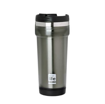 Picture of Ανοξείδωτο θερμός για καφέ ECOlife Grey 420ml (plastic outside)